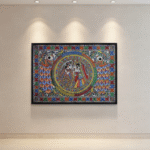 Mandala Art, Madhubani Art, Circular Motif, 24x26 Framed)