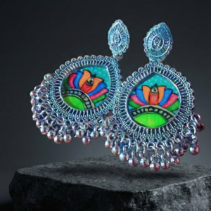 Hand-Painted Lotus (Kamal) Madhubani Earrings | Divine Mithila Floral StudsHand-Painted Lotus (Kamal) Madhubani Earrings | Divine Mithila Floral Studs